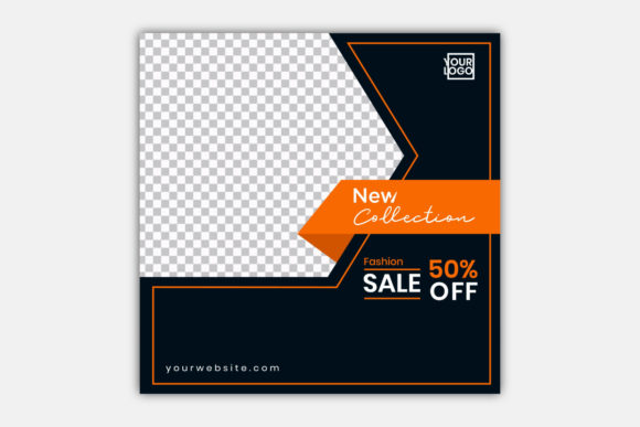Download Orange and Back Social Media Post - Social media post Collection