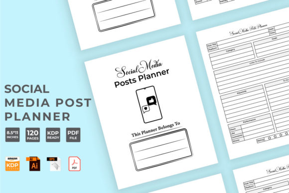 Download Social Media Post Tracker KDP Interior - Social media post Collection