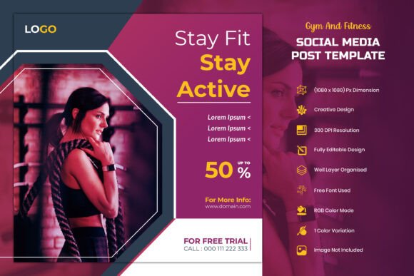 Download Gym Fitness Social Media Post Template - Social media post Collection