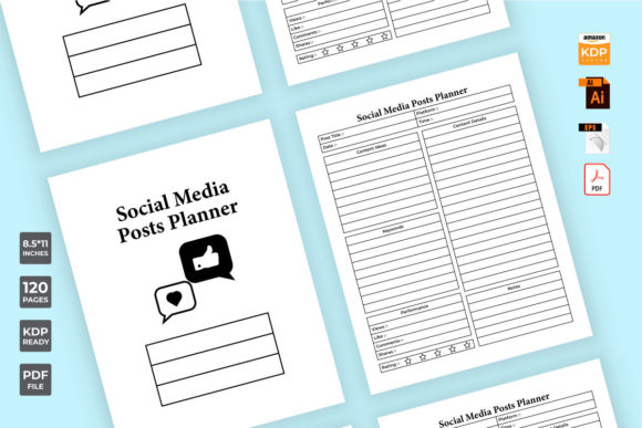 Download Social Media Post Planner KDP Interior - Social media post Collection