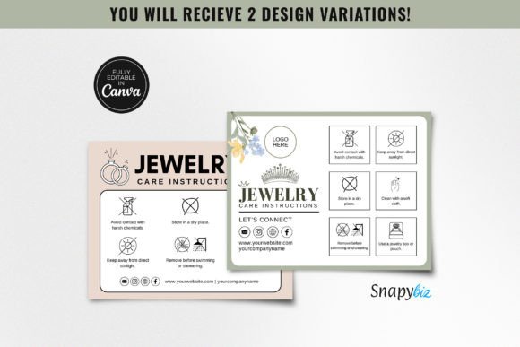 Download Jewelry Care Instructions Editable Canva - Premium Resources